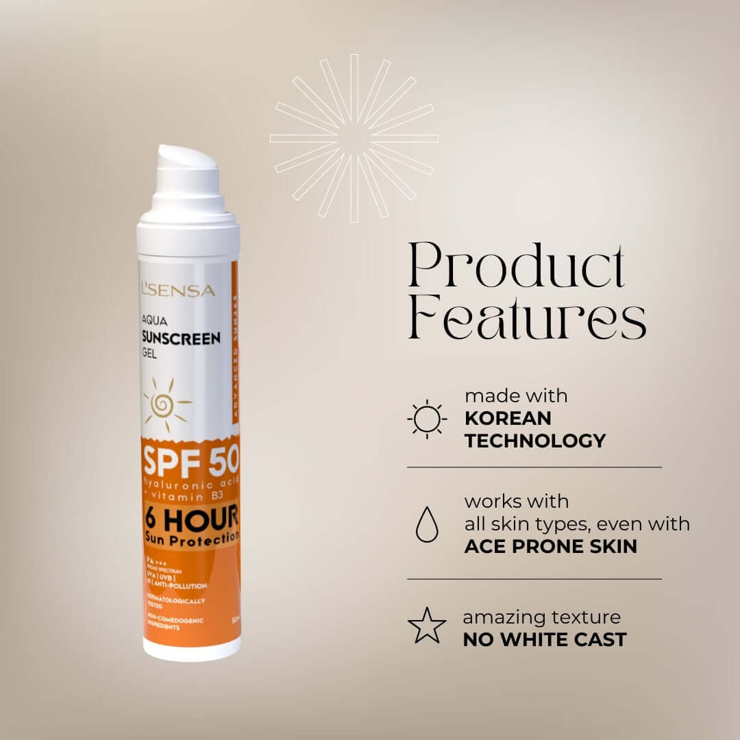 SUNSCREEN SPF 50 - ANTI-AGING & ANTI-TAN (SKIN LIGHTENING) WITH HYALURONIC ACID